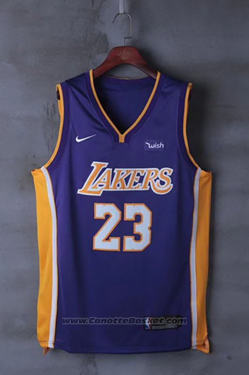 Maglia Los Angeles Lakers Lebron James #23 Statement 2017-18 Viola